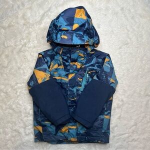 Columbia Whirlibird II Interchange Jacket Blue & Orange Camo Size 7